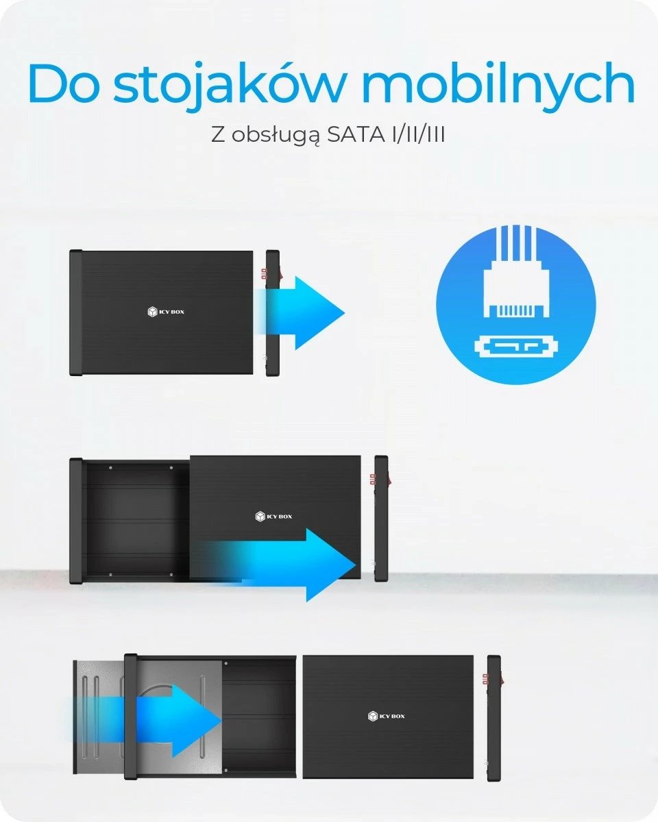 Kasë e jashtme IcyBox IB-525-U3 për 1x5.25" SATA DVD/Blu-Ray, e zezë