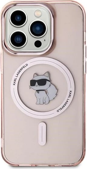 Mbështjellës Karl Lagerfeld IML Choupette MagSafe për iPhone 14 Pro, rozë