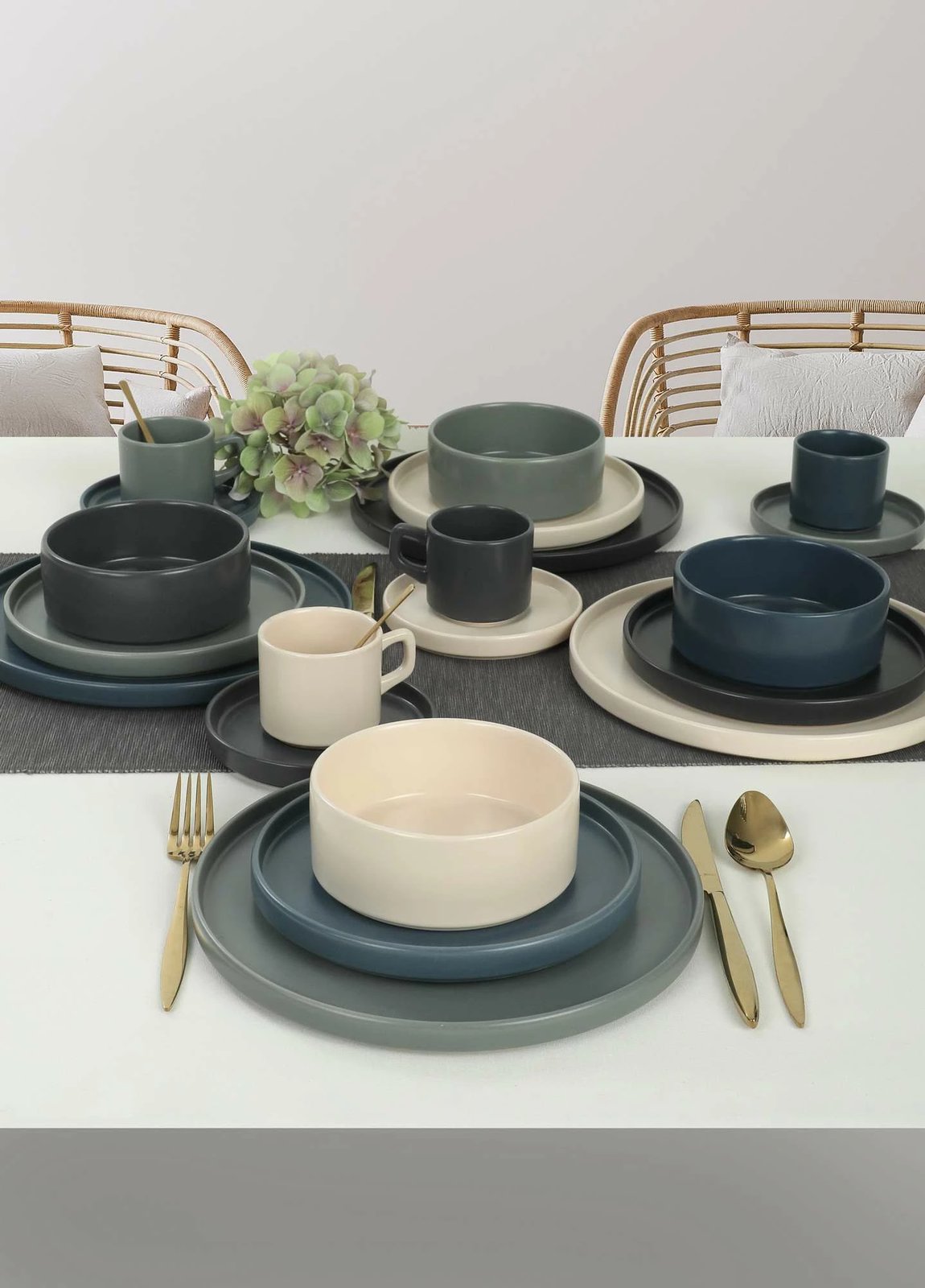 Set enësh për drekë, qeramikë, shumëngjyrësh, 20 copë, Hermia Concept, TY038020F14XA000000MAP2400