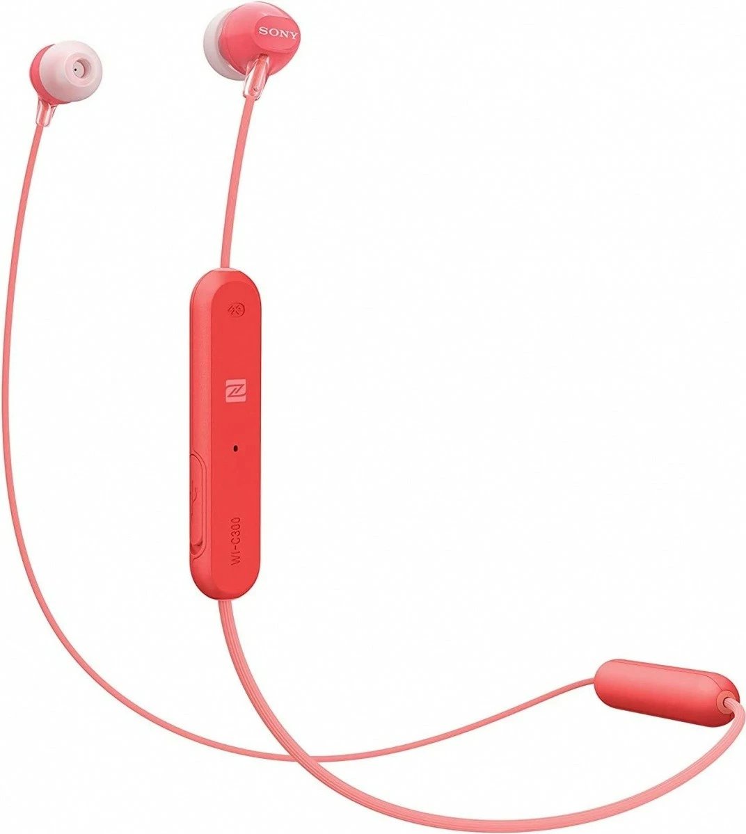 Kufje Sony WI-C300, Bluetooth, NFC, të kuqe