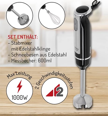 Blender dore, Adler CR 4621, 600W (1000W max), 2 shpejtësi me TURBO, gotë 600ml, shtojcë çelik inox dhe rrahëse, mini set 2‑në‑1, e zezë Blender dore, Adler CR 4621, 600W (1000W max), 2 shpejtësi me TURBO, gotë 600ml, shtojcë çelik inox dhe rrahëse, mini set 2‑në‑1, e zezë
