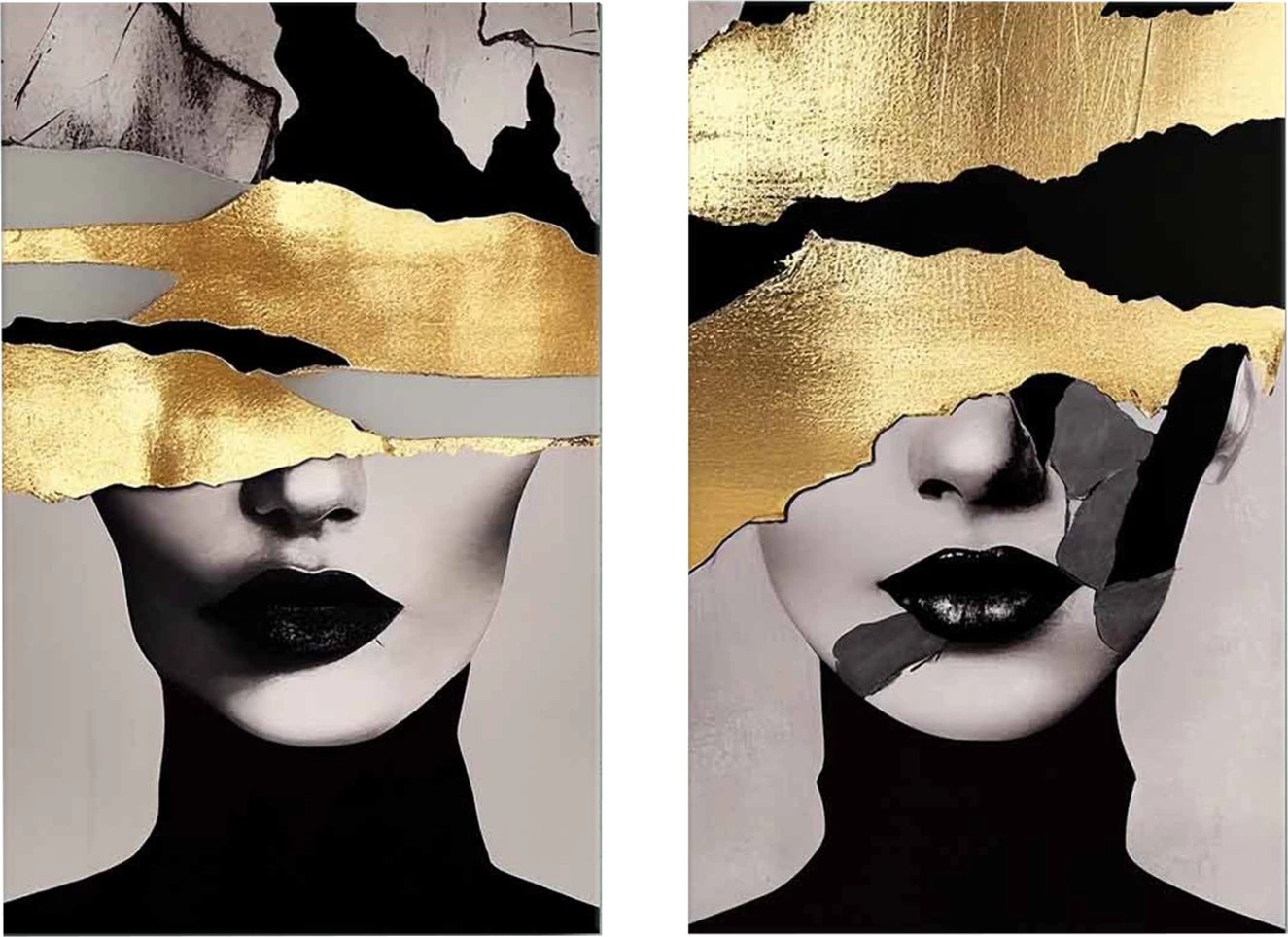 Pikturë muri set 2 copë, seri GOBI, kanavacë e printuar, 45x2.8x70cm