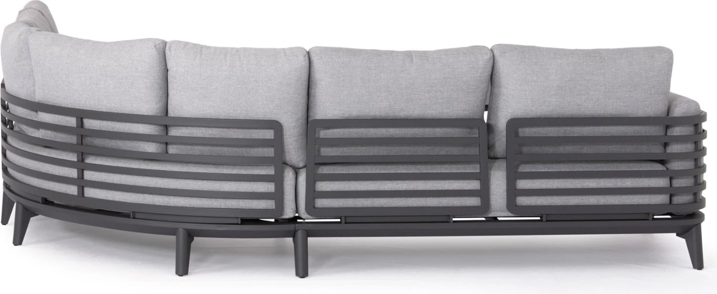 Set këndi për lounge jashtë, 4 pjesë, ORION, alumini ngjyrë gri e errët & olefin, CD6191.01