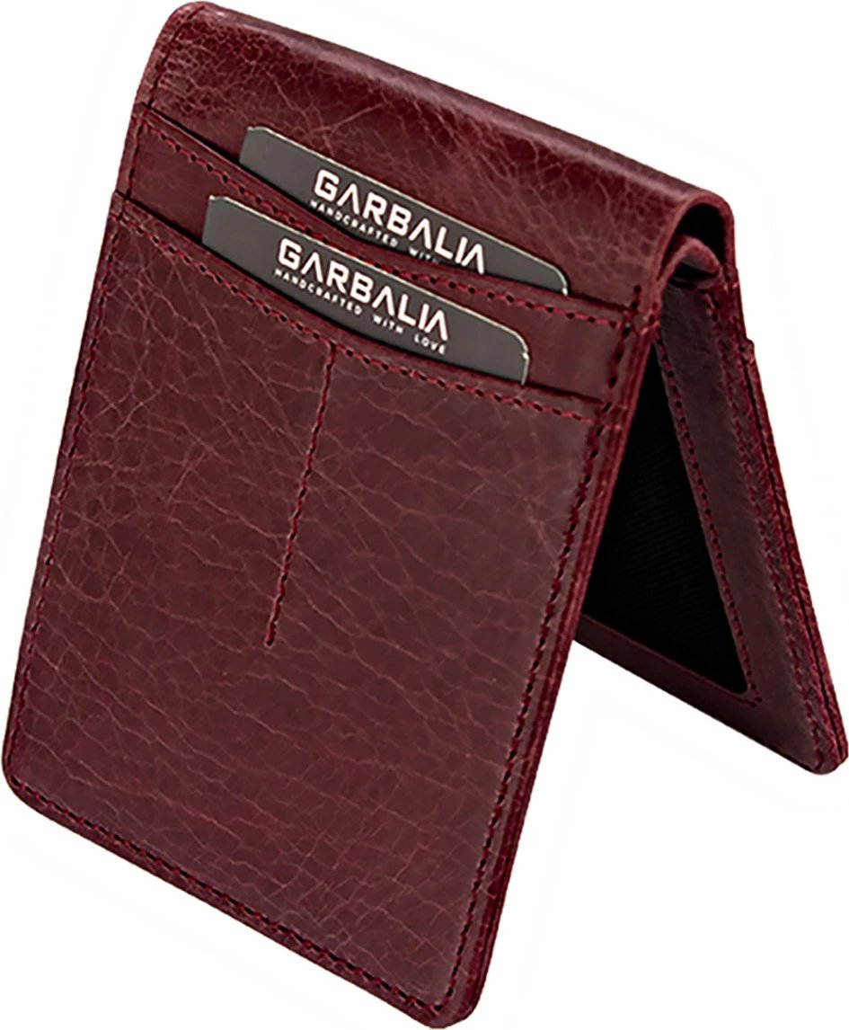 Portofol për burra, ngjyrë e kuqe claret, Zoozie Bags, Jasper