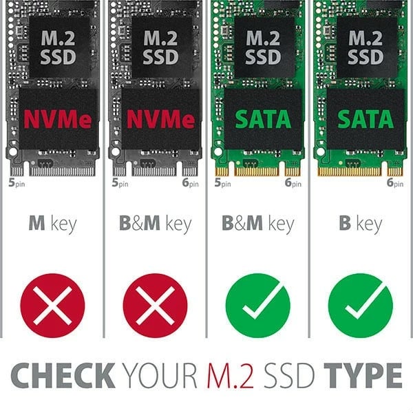 Kasë e brendshme AXAGON RSS-M2SD për SSD M.2 SATA, 2.5", Argjend