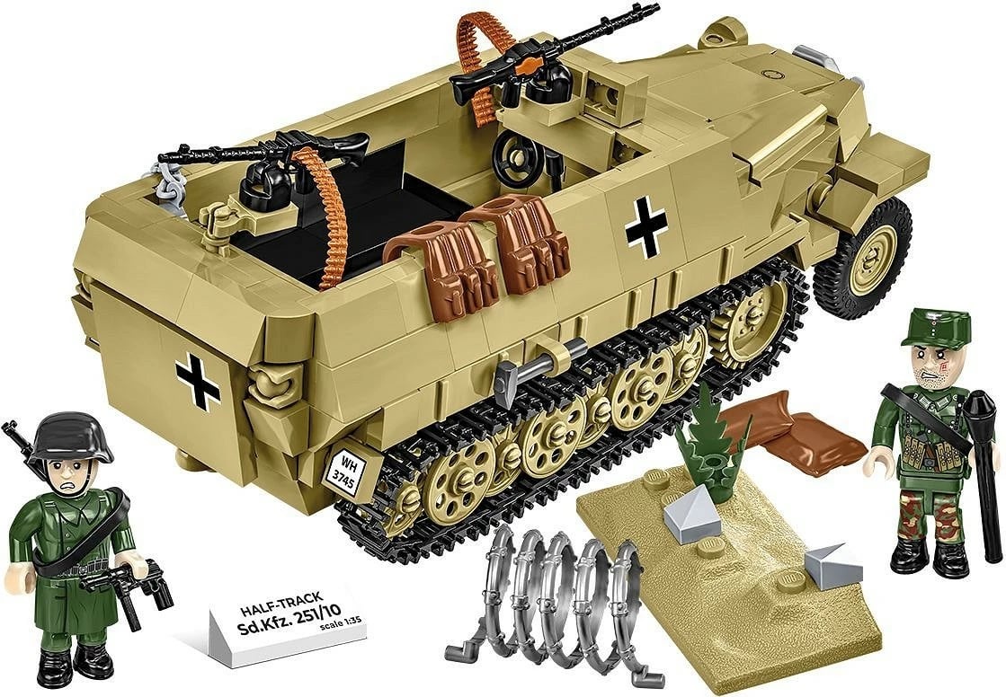 Set blloqesh Cobi Klocki Half-Track Sd.Kfz.251, 500 pjesë, me figurina, bezhë