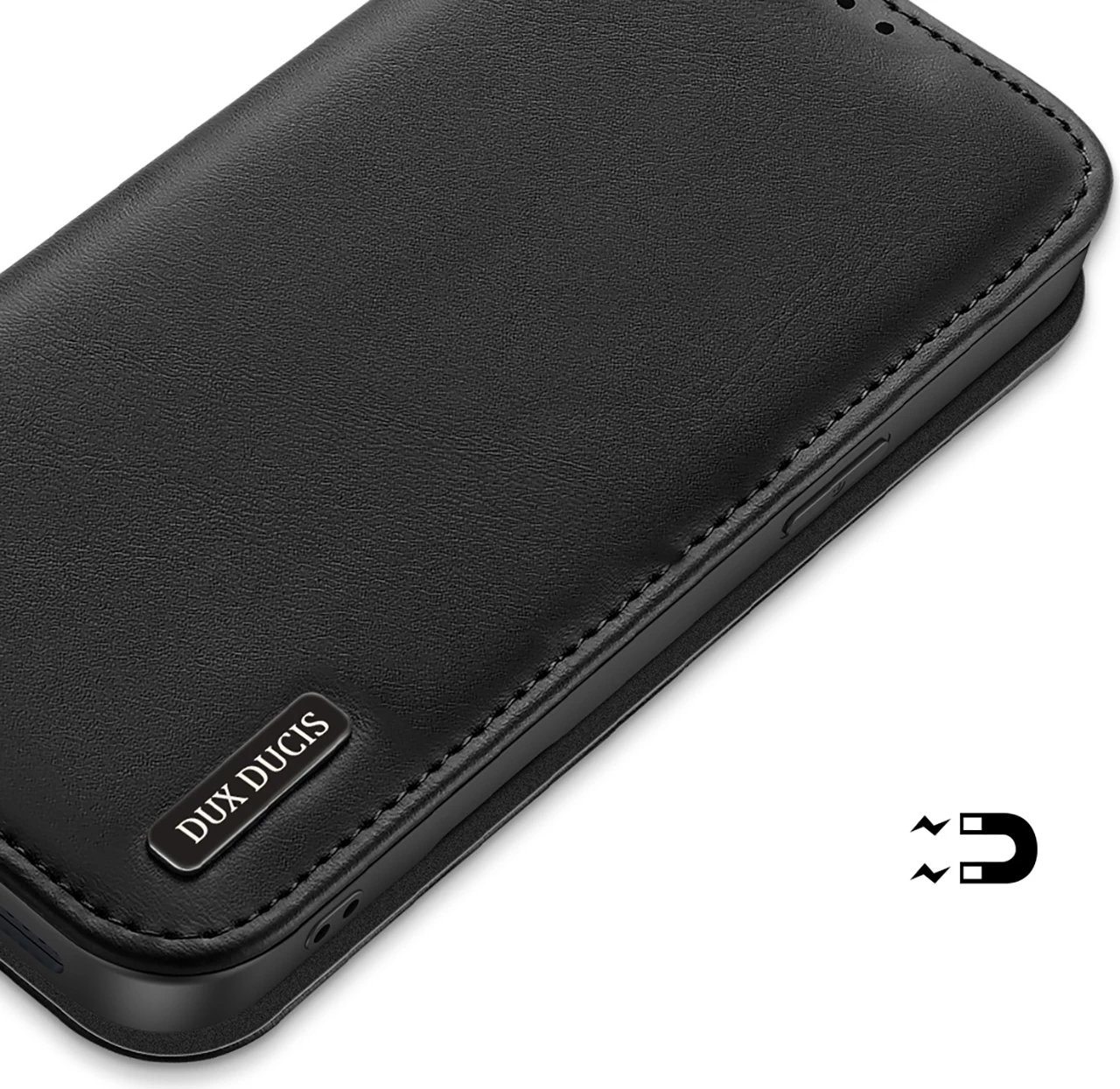 Mbështjellës Dux Ducis Hivo për iPhone 16e, me kapak dhe mbrojtje RFID, e zezë