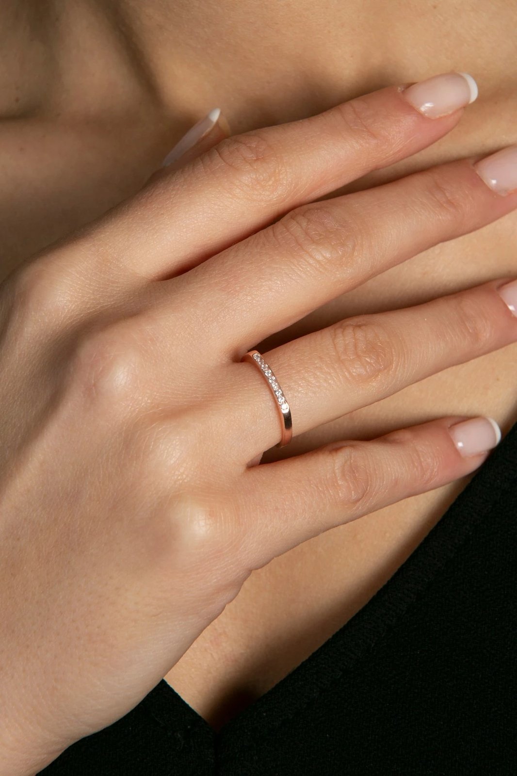 Unazë argjendi Elika, ngjyrë ari rozë, FA182942R