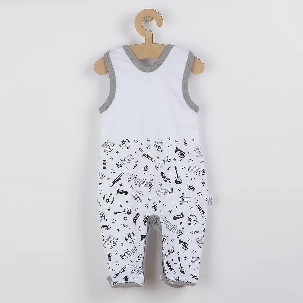 kombinezon bebe, New Baby, Music, madhësia 80 (9-12m), e bardhë
