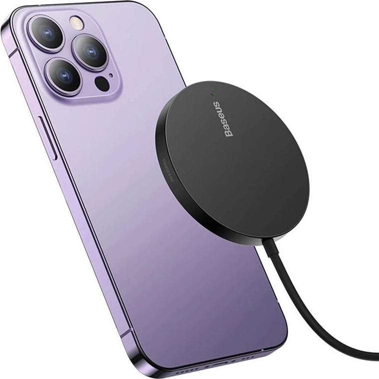Karikues wireless magnetik Baseus Simple Mini3, 15W, i zi