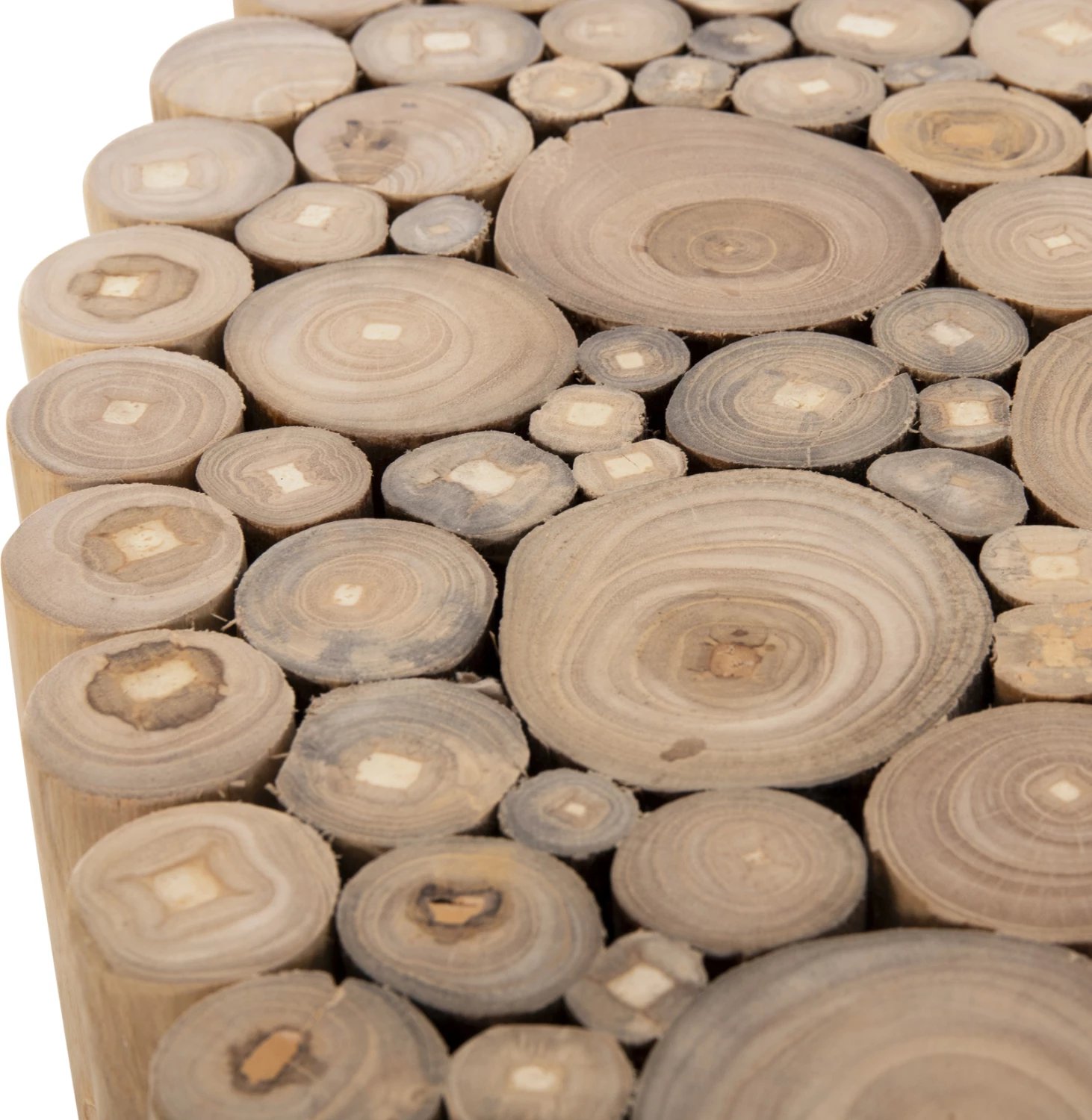 Tavolinë kafeje e rrumbullakët COOTER FH9863 degë TEAK - NATYRALE Φ80x50Hcm