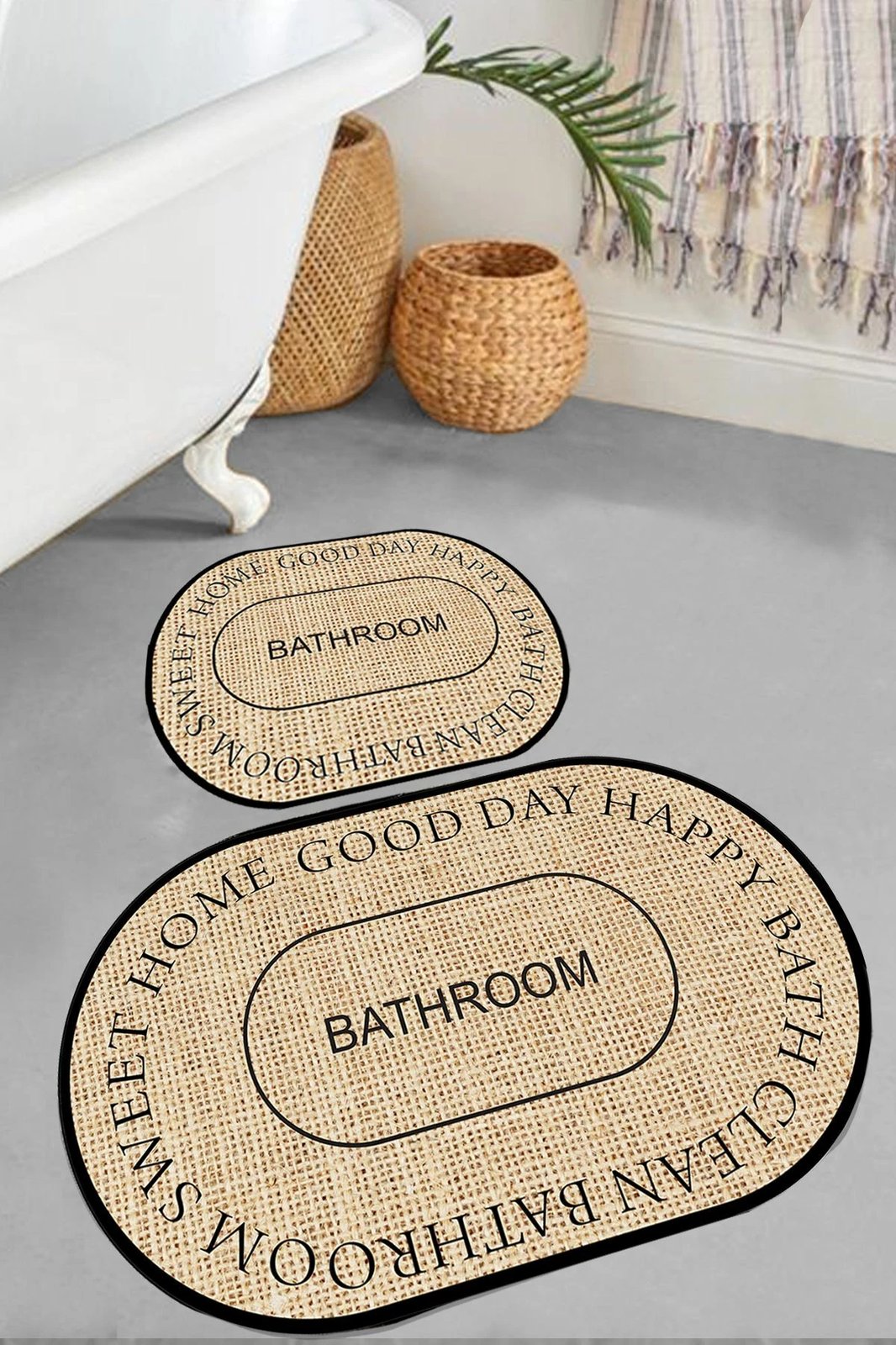 Set dy pjesësh tapeta për banjo, ngjyrë bezhë, Mijölnir, Baindos