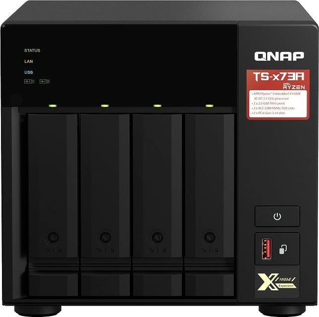 NAS server QNAP TS-473A-8G, AMD Ryzen V1500B, 8 GB RAM, Tower, i zi