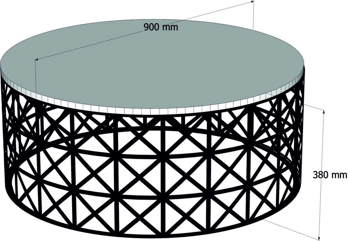 Tavolinë kafeje Skye Decor, metal ferforje, krem