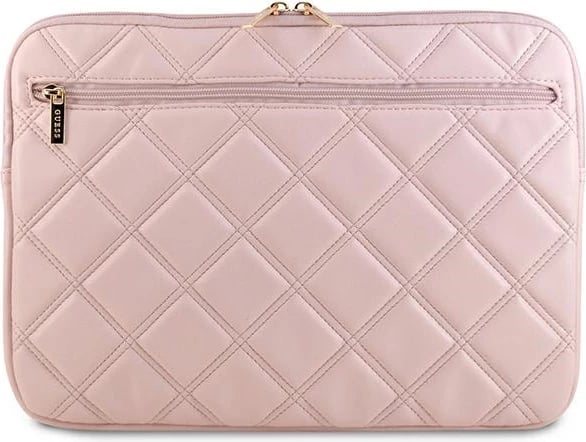 Mbështjellës laptopi Guess Quilted 4G, 14 inç, Rozë