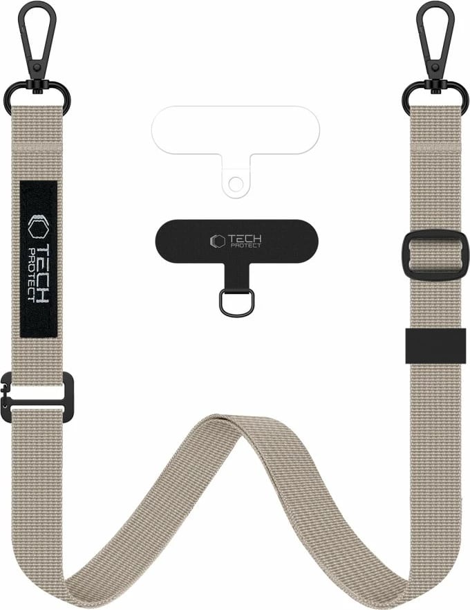 Litar për qafë dhe dorë për celular Tech-Protect C6S, 2në1, Bezhe, set