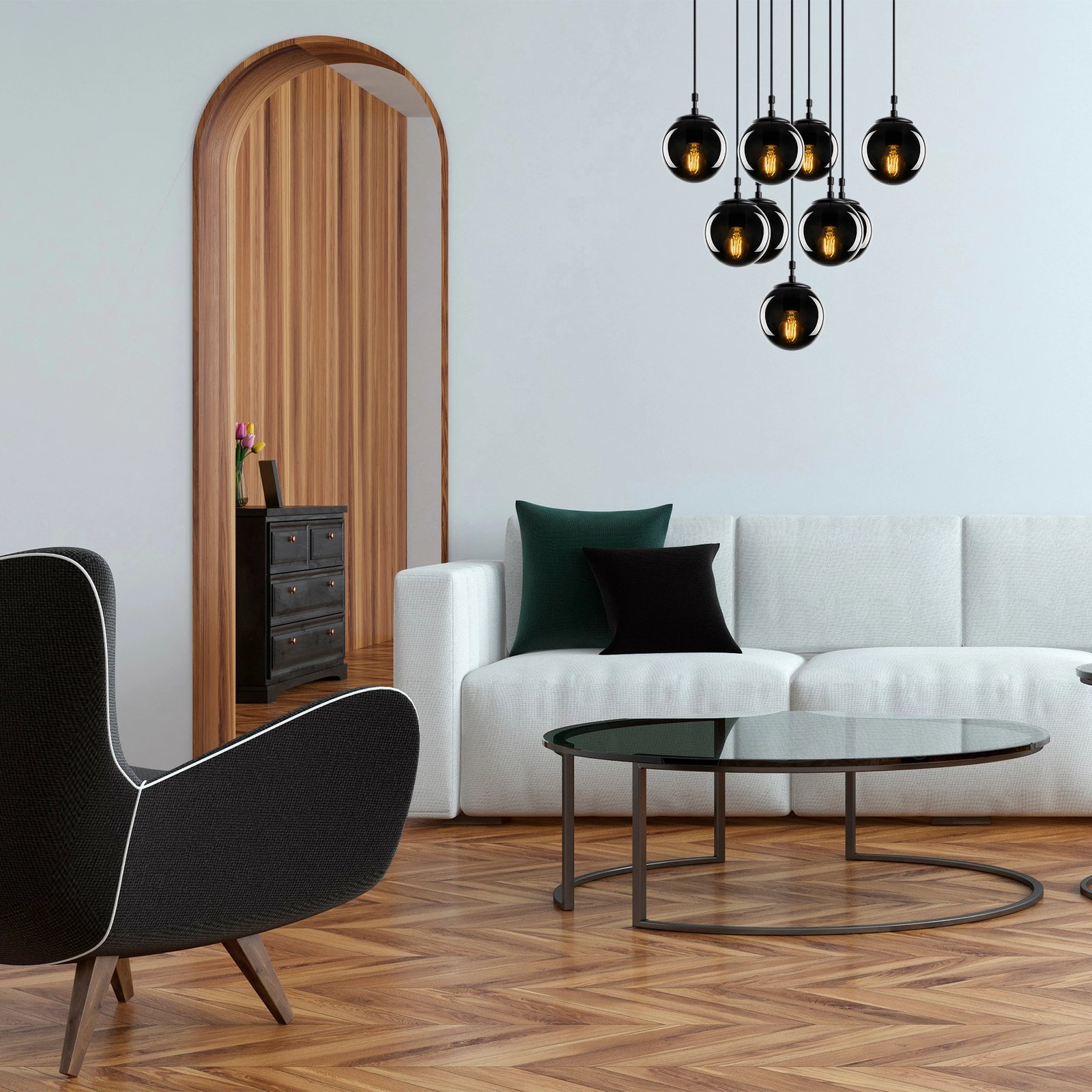 Llambë tavani Opviq, Efe - 2161, ngjyrë e zezë dhe fume