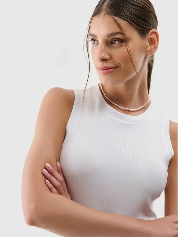 Maicë pa mëngë femra 4F, e bardhë