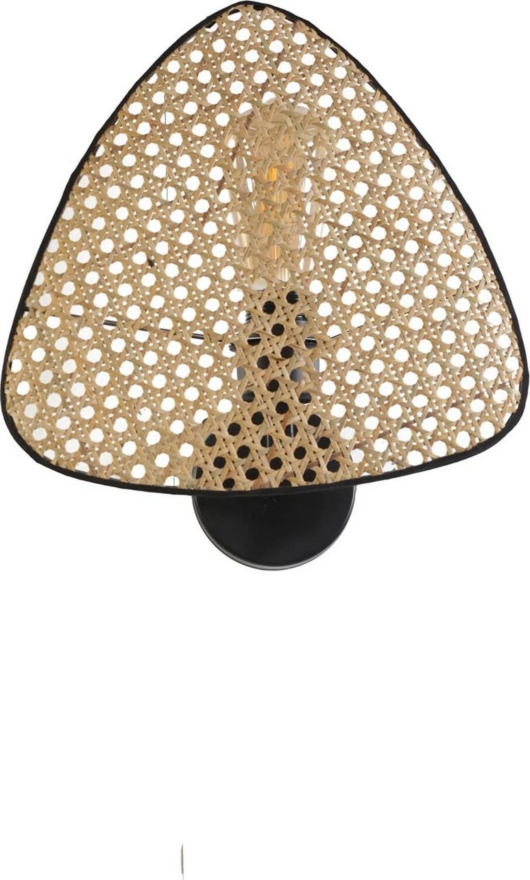 Aplik muri Opviq Hera, metal e ratan, e zezë, 28cm