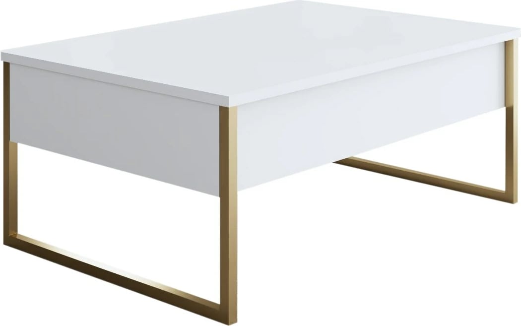 Set mobiljesh për dhomë dite, Skye Decor, ngjyrë e bardhë dhe ari, Luxe