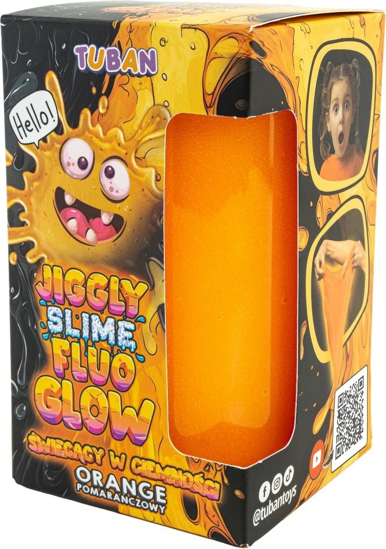 Slime Jiggly Fluo Glow TUBAN TU3822, 430g, portokalli