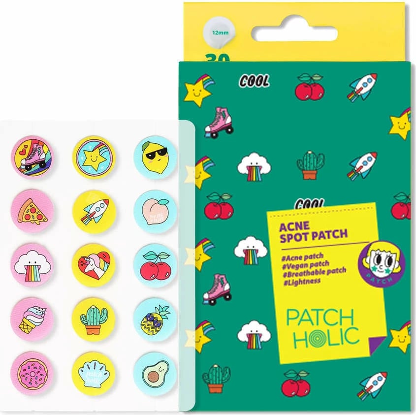 Flaster për akne PATCH HOLIC Acne Spot Patch Colorful për femra, 30 copë