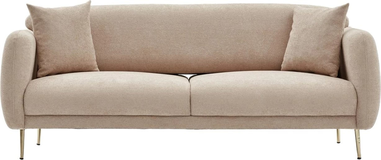 Divan-krevat treshe Simena, bezhë, këmbë metalike, Atelier del Sofa