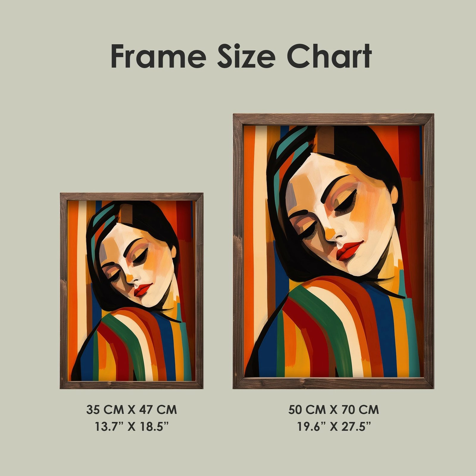 Pikturë dekorative me kornizë MDF, shumëngjyrëshe, Wallity TUN012-XL, 50x70x3.5cm