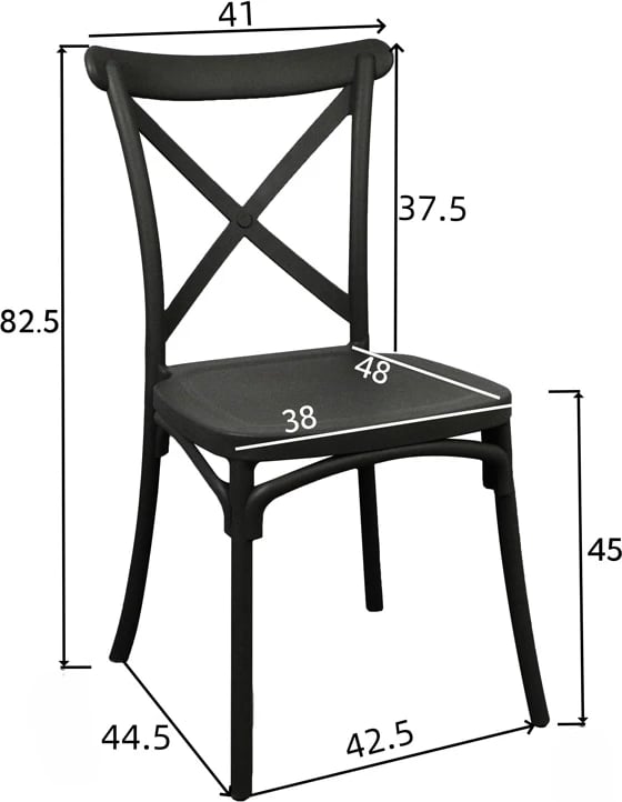 Karrige Crossie pp, ngjyrë kapuçino, 38x46.5x82cm