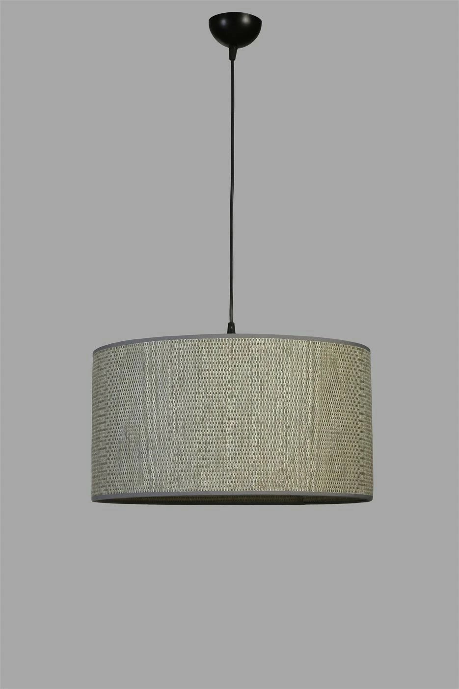 Llambë tavani Opviq, metal dhe bambu, gri/zi, 45x70cm