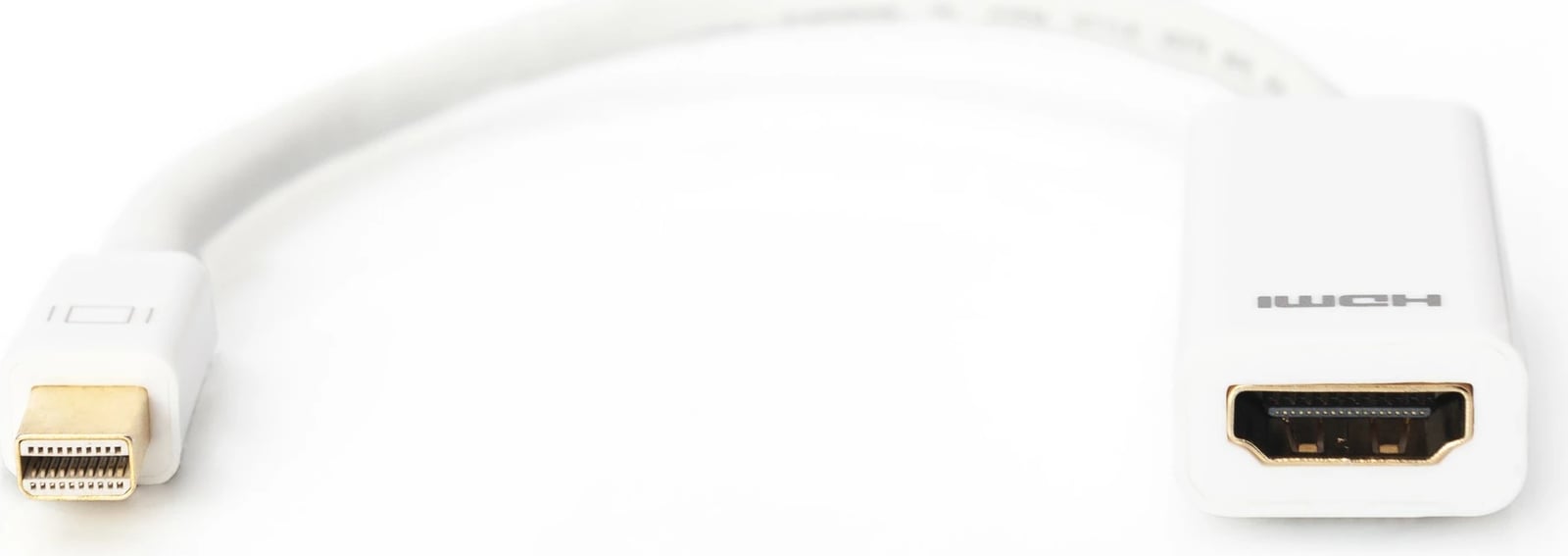 Adapter kabllo Digitus Mini DisplayPort në HDMI, 0.15m, i bardhë Adapter kabllo Digitus Mini DisplayPort në HDMI, 0.15m, i bardhë