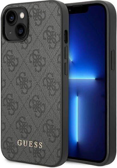 Mbështjellës Guess GUHCP14SG4GFGR për iPhone 14, 6.1", hardcase, gri