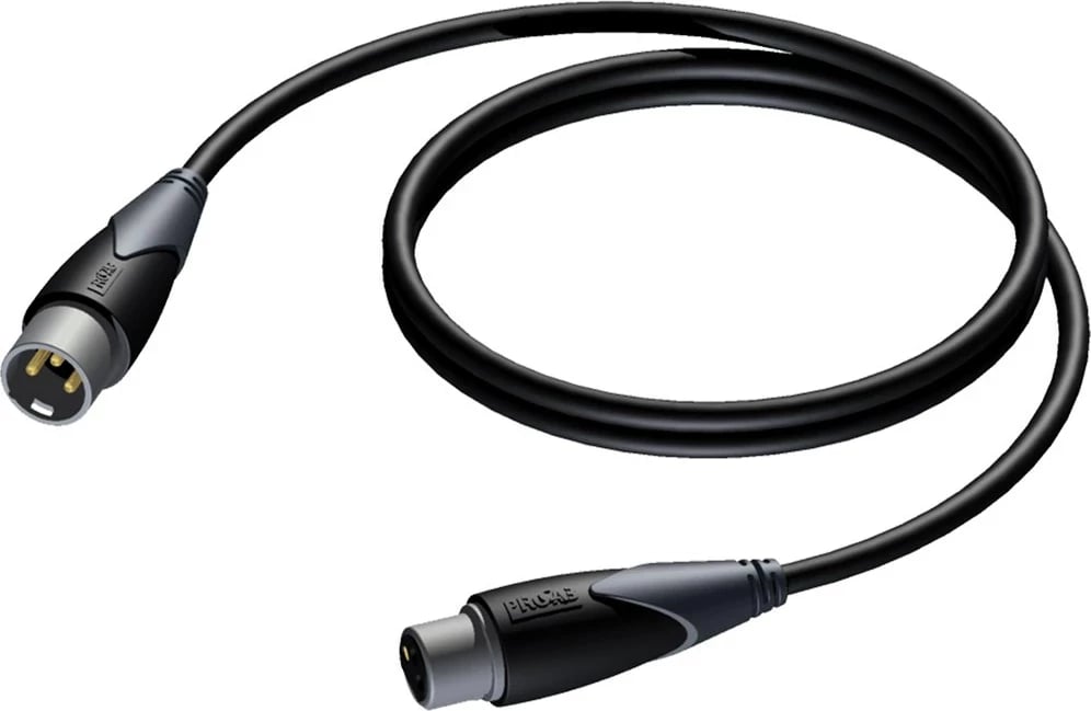 Kabllo PROCAB XLR Mashkull - XLR Femër, 5 m, E zezë