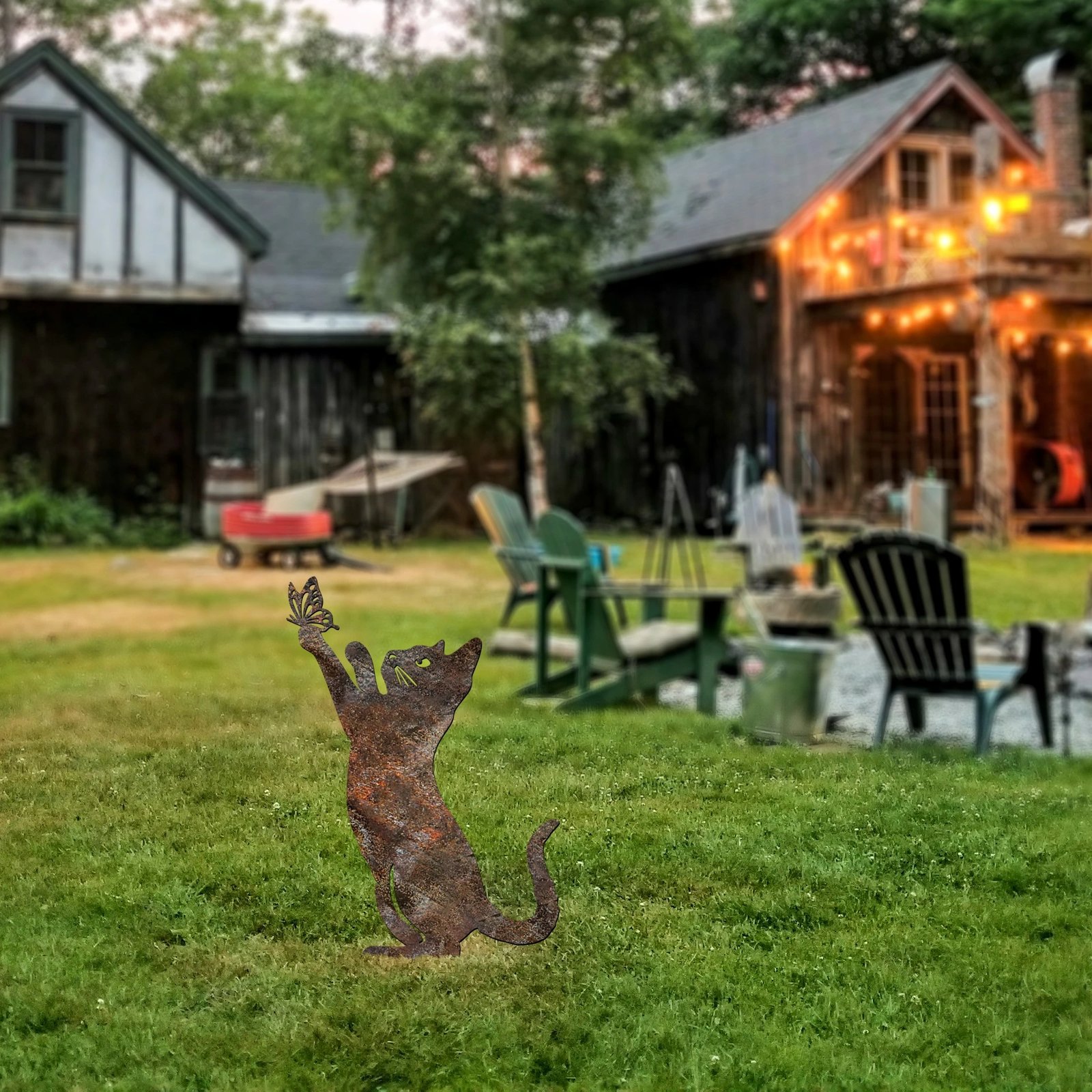 Objekt dekorativ për kopsht, dizajn Aberto, mace, multingjyrëshe, 49x24cm