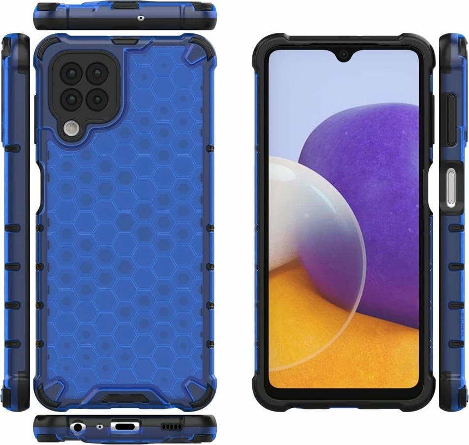 Mbështjellës Hurtel Honeycomb për Samsung Galaxy A22 4G, Blu