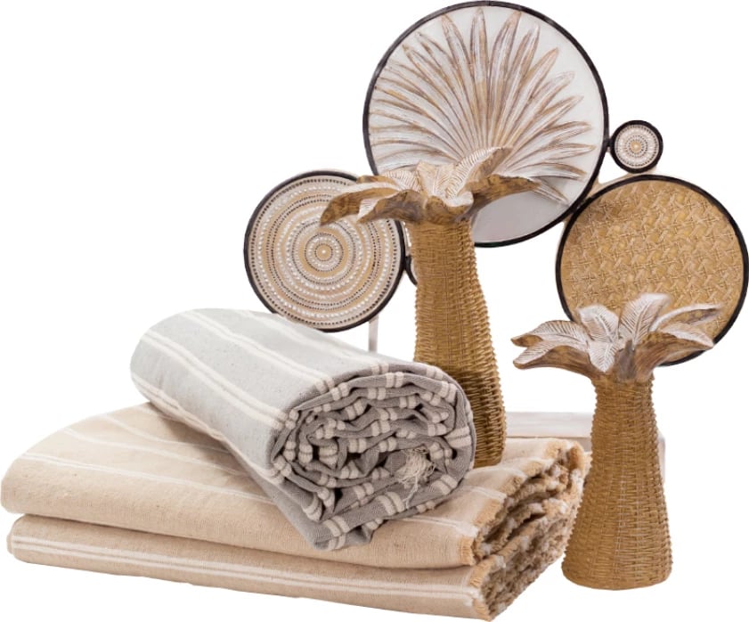 Mbajtëse qiriu GINKO 1, polirezine, natyrale, 16x13x19cm