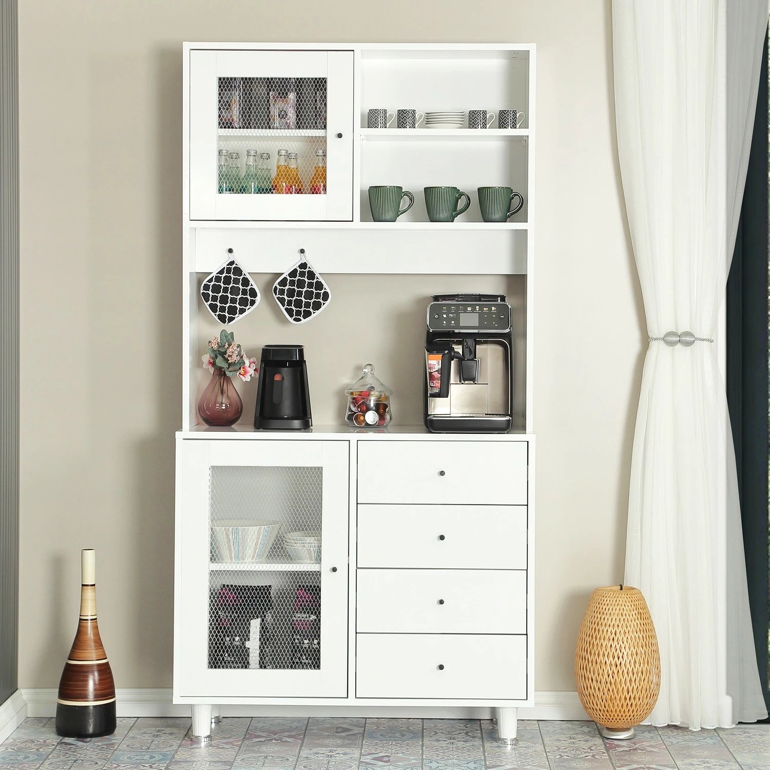 Dollap multifunksional Hanah Home, Grano 96, i bardhë