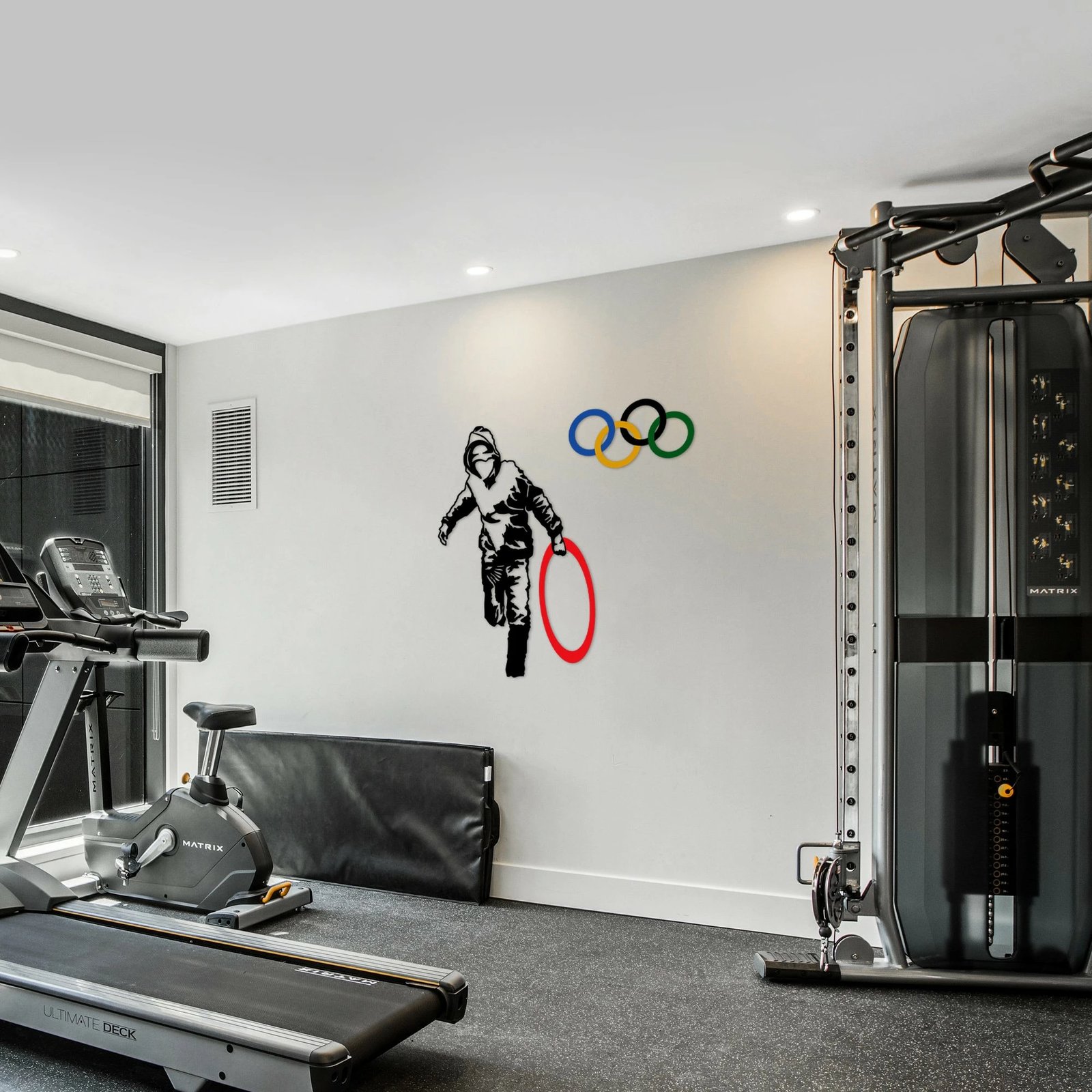 Aksesor dekorativ metalik për mur Wallity, Banksy - 7, shumëngjyrësh, 62x61cm