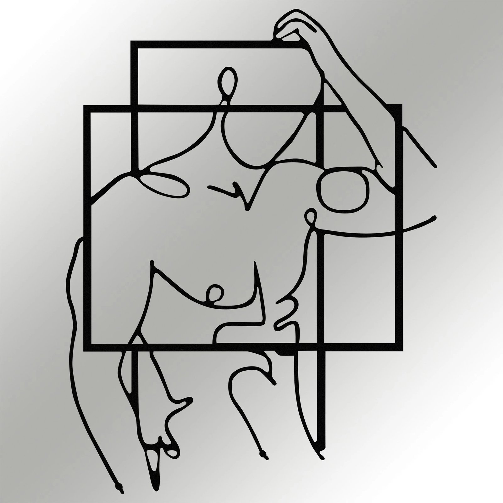 Aksesor dekorativ metalik për mur Wallity, Fit Man, ngjyrë e zezë, 39x51cm