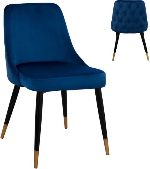 Karrige Serentiy FH8527.08 prej kadifeje blu me kornizë metalike 51x58x83 cm, set prej 2 copë