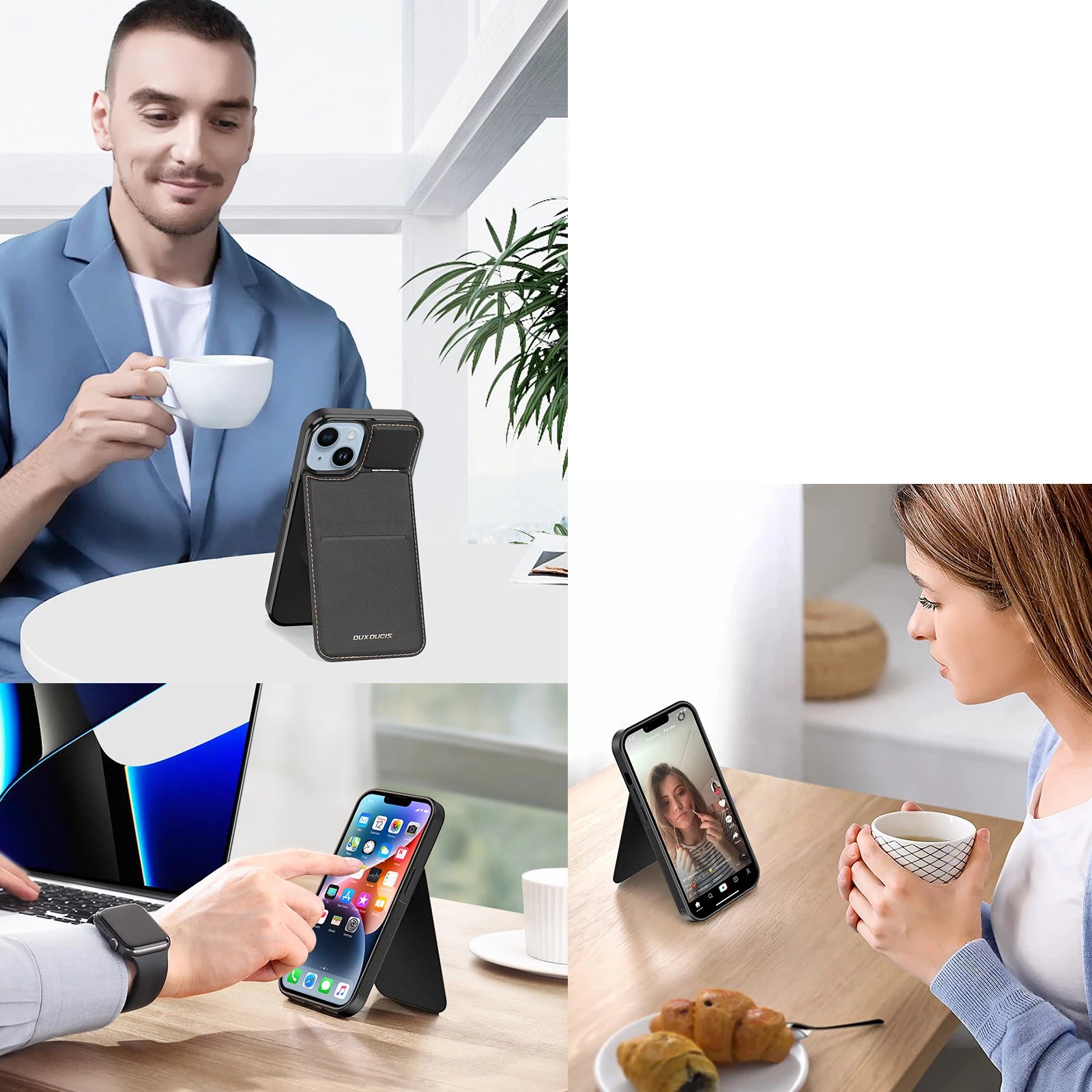 Mbështjellës Dux Ducis Rafi Mag për iPhone 15 Plus, me portofol, MagSafe, bllokues RFID, e zezë