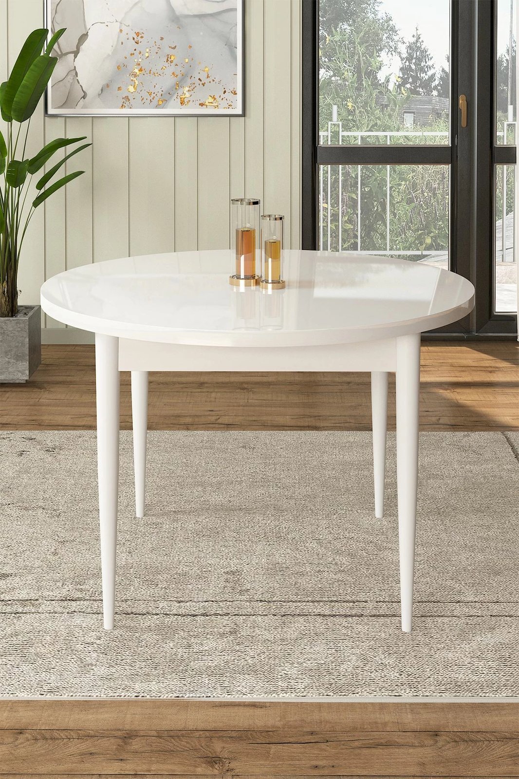 Tavolinë ngrënieje Hanah Home, Rox, e bardhë