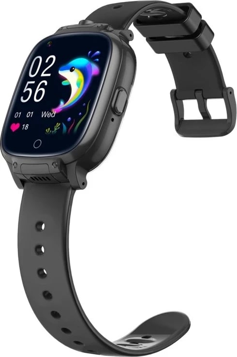 Smartwatch Garett Twin për fëmijë, 1.4", 4G, e zezë