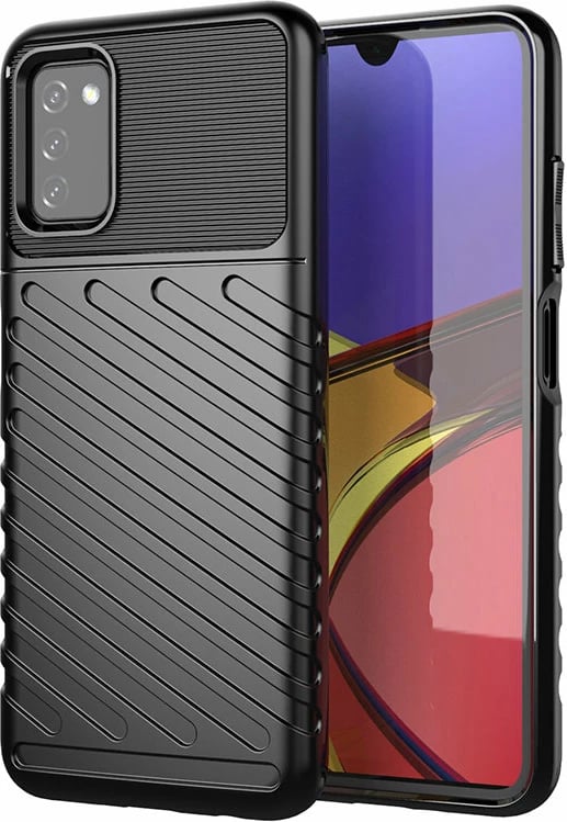 Mbështjellës Hurtel Thunder Case për Samsung Galaxy A03s, TPU, i zi
