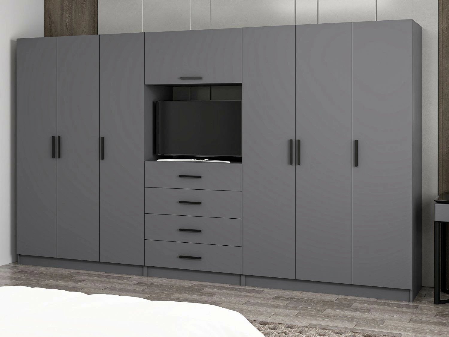 Dollap i madh, ngjyrë antracit, Skye Decor, Minar Kale - 7830