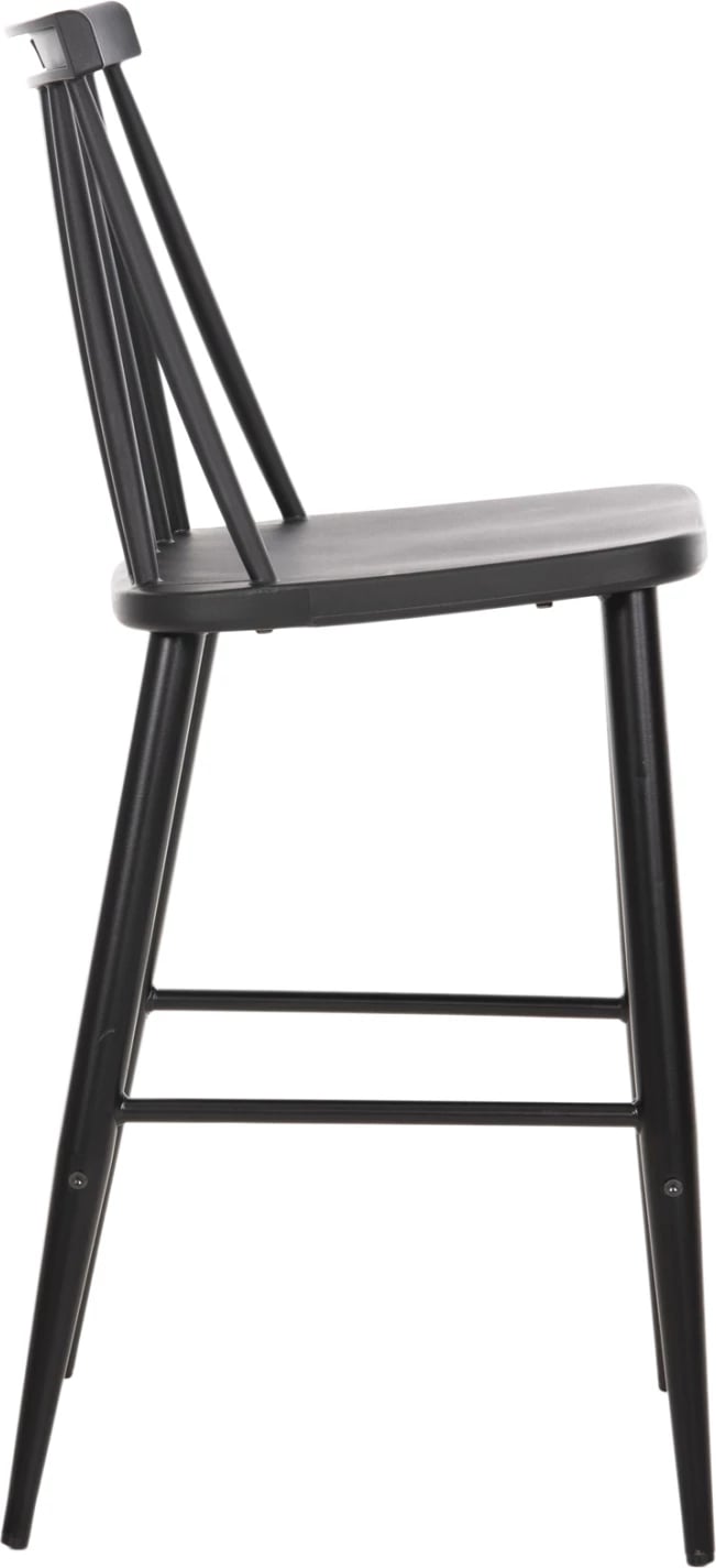 Karrige për bar mesatare VANESSA FH9300.12 polipropilen & metalike, e zezë, 45,5x46x97H cm., set prej 2 copë