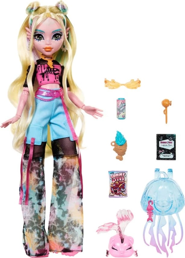 Kukull Monster High Mattel Lagoona Blue HXH75 me aksesorë