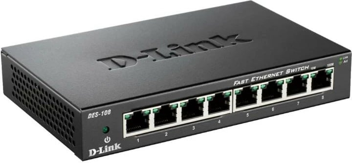 Switch D-Link DES-108/E 8 porte 10/100 Mbps Fast Ethernet, i zi