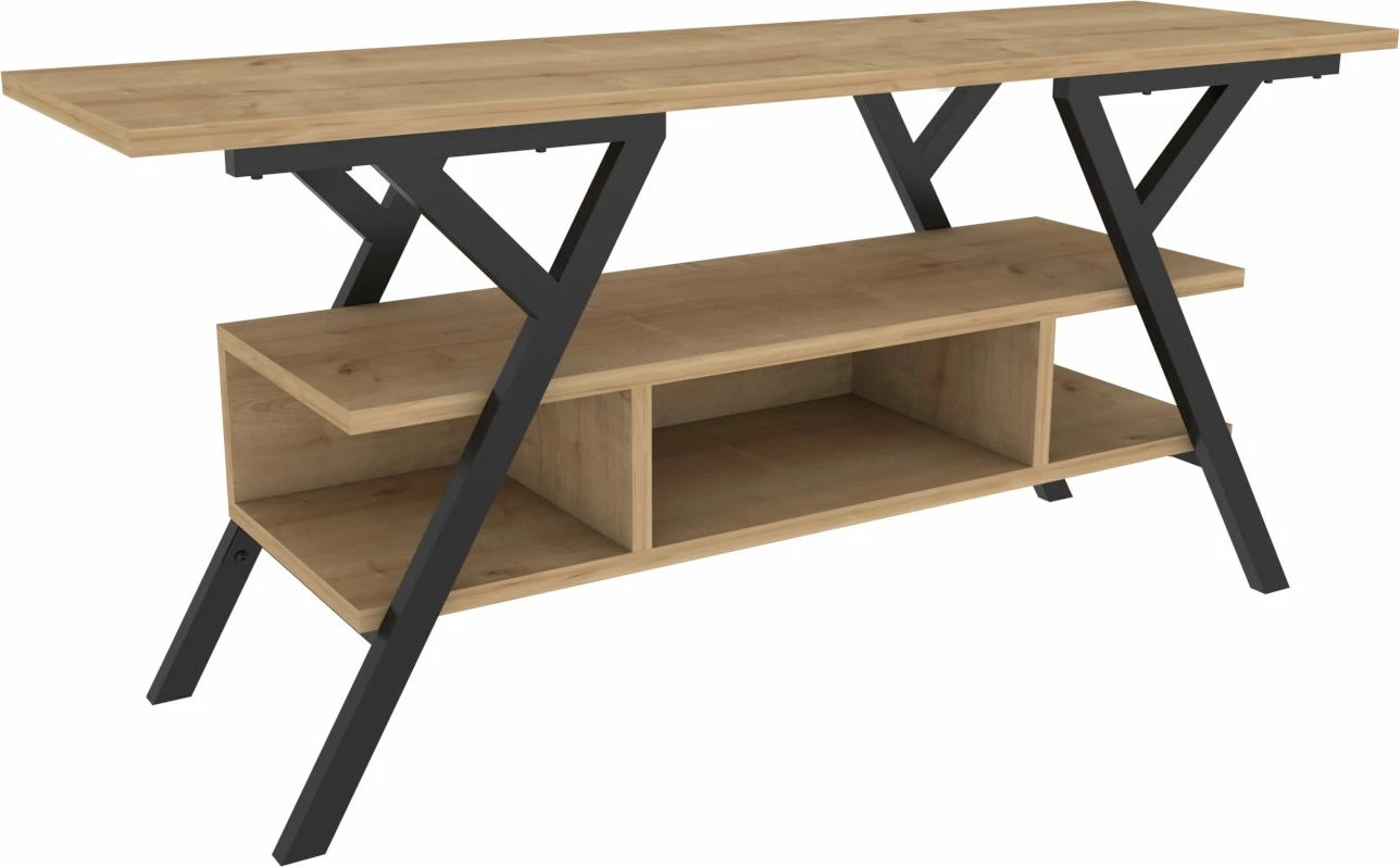 Komodinë TV Skye Decor, Minerva, e zezë dhe lis