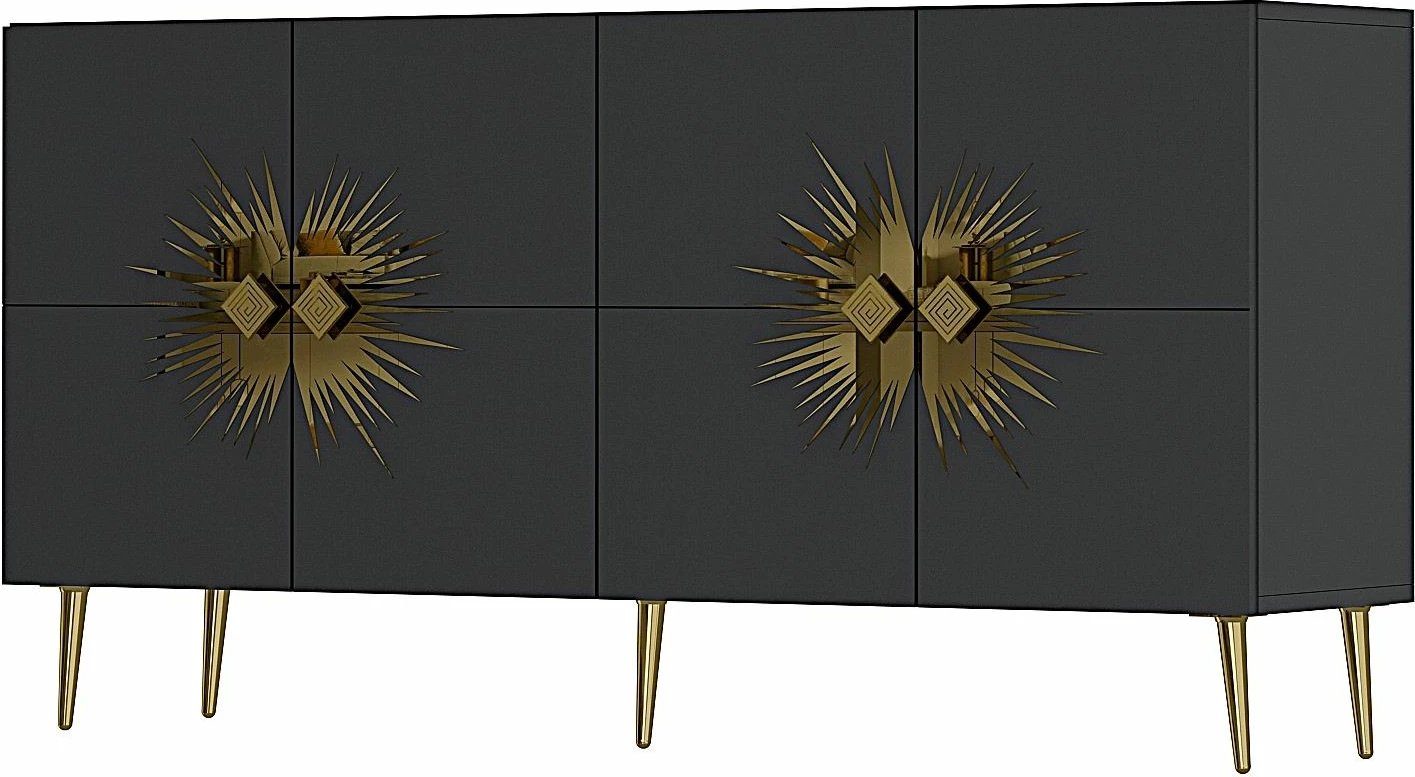 Konsol Skye Decor, ngjyrë antracit dhe ari, Nida KB150